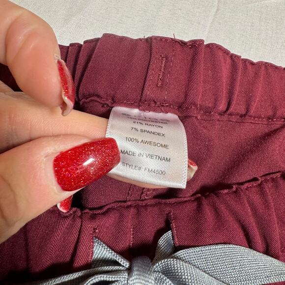 FIGS Pisco Basic Scrub Pants Burgundy Maroon Men’s XXL 2XL Elastic Drawstring - Picture 9 of 12